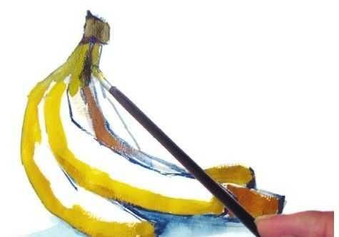 零基础水粉教程：分步骤讲解香蕉水粉画法，学会联考能得90分