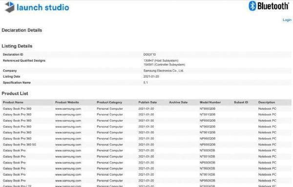 三星Galaxy Book Pro/Book Pro 360笔记本已获蓝牙联盟认证