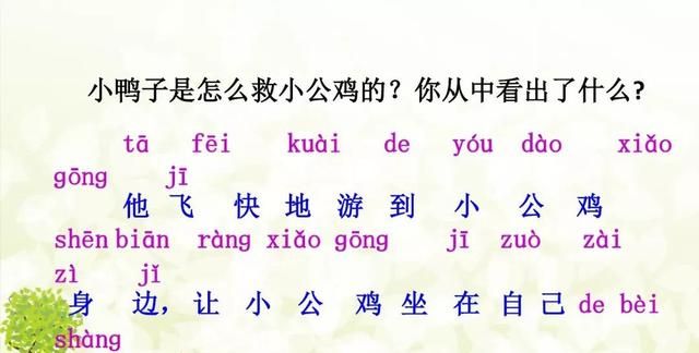 部编版一年级语文下册课文5《小公鸡和小鸭子》知识点、练习