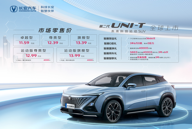 长安第二代UNI-T正式上市，诠释何为“未来科技运动SUV”
