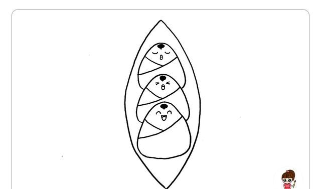 端午节赛龙舟，可爱的粽子简笔画「图文+视频教程」