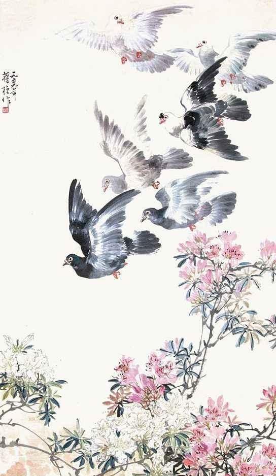 国画名家笔下的和平鸽——放飞和平，欢度国庆