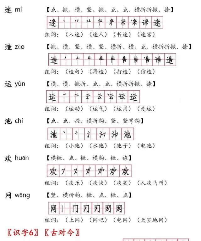 一年级语文下册生字笔顺+生字表识字表，给孩子收藏复习用