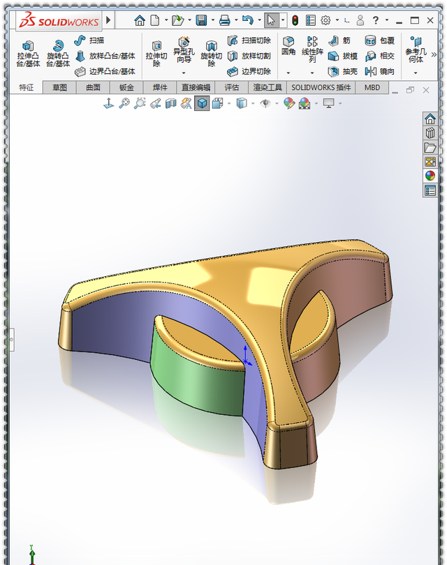 SolidWorks零件建模，此图虽然很简单，但很容易出错