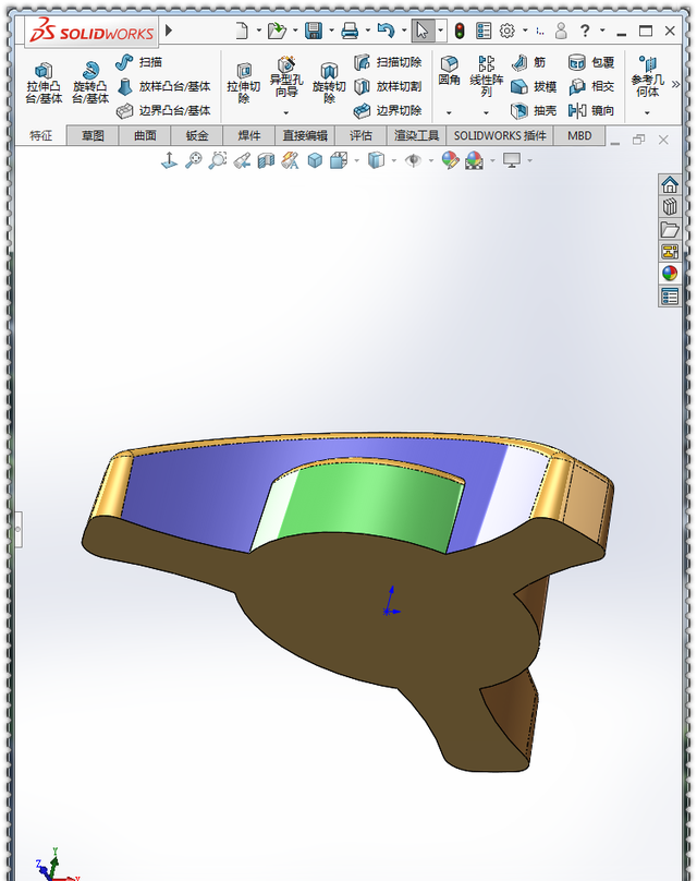 SolidWorks零件建模，此图虽然很简单，但很容易出错