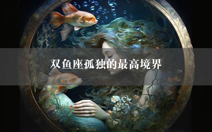 双鱼座孤独的最高境界