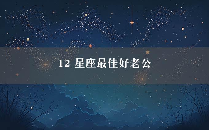 12 星座最佳好老公